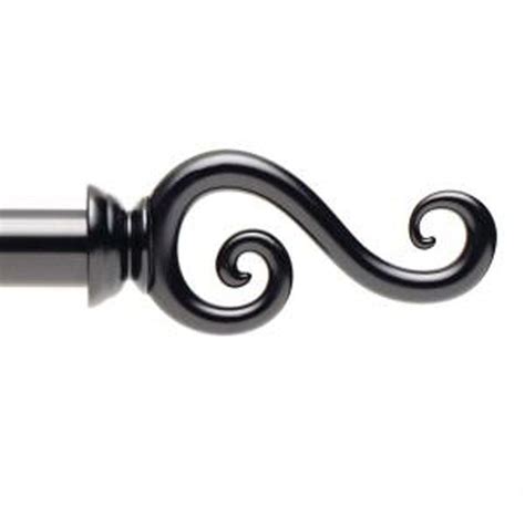 home decorators collection        curtain rod kit  black  scroll finial