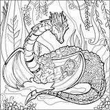 Coloring Pages Mythical Creatures Creature Celestial Magical Fantasy Mystical Color Animal Seasonings Printable Adults Adult Print Dragon Mythological Colouring Book sketch template