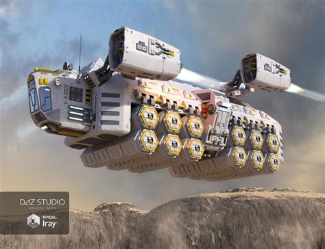 sci fi cargo ship  models   software  daz  starship concept spaceship concept