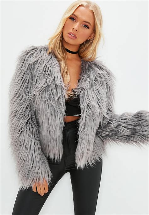 missguided grey shaggy faux fur coat shaggy coat coat outfit