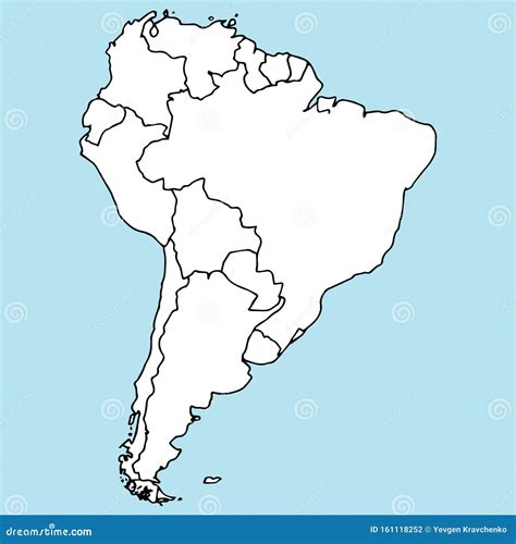 mapa de sudamerica mapa del esbozo de la ilustracion de los vectores en