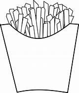 Fries French Line Clipart sketch template