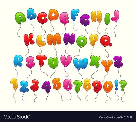 funny balloon alphabet vector image  vectorstock doodle lettering