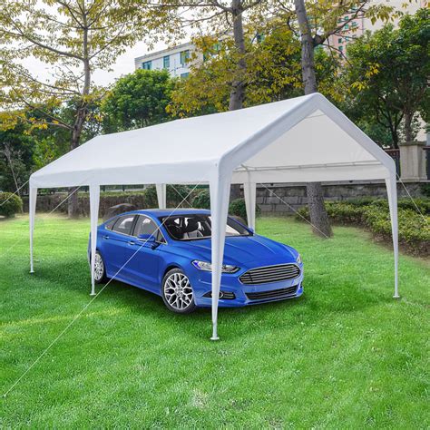 ft outdoor white canopy car port shelter cover tent portable garage ebay