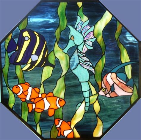 stained glass fish  marine life images  pinterest