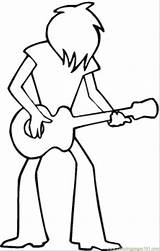 Coloring Pages Guitar Kids Popular sketch template