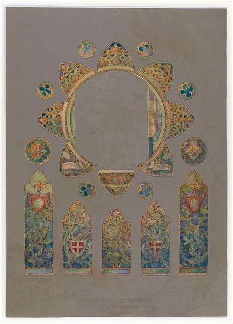 Design For A Stained Glass Window Louis Comfort Tiffany American New