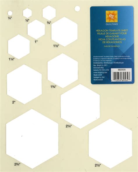 ez hexagon template sheet