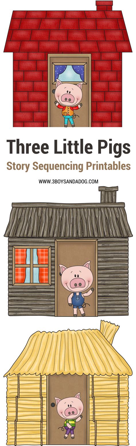 pigs story sequencing printable cards  pigs