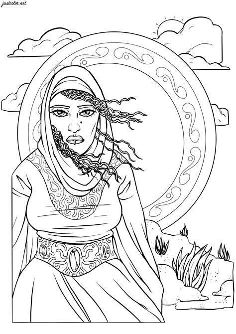 oriental woman oriental adult coloring pages