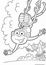 Coloring Dora Pages Explorer Print Printable Marquez Kids Boots Monkey sketch template