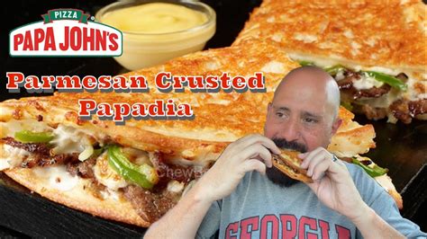 Papa John’s New Parmesan Crusted Papadia Review Food Review Youtube