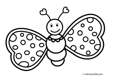pic  butterfly simple  black  white  colouring  kindergarten   pic