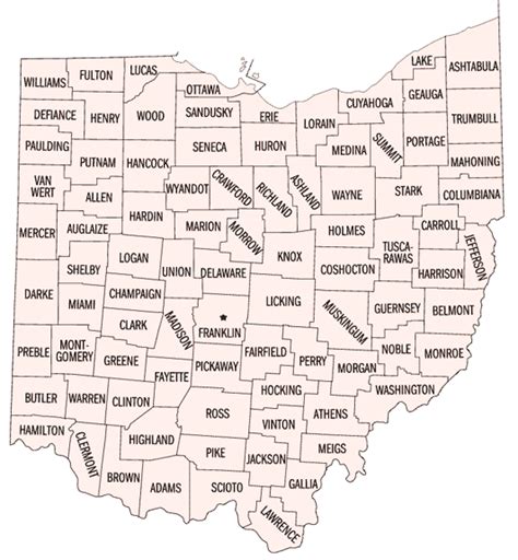 map  ohio counties