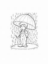 Rainy Umbrella sketch template