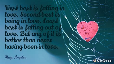 Maya Angelou Quote First Best Is Falling In Love Second