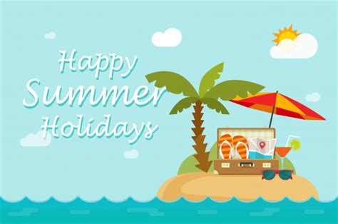 Happy Summer Holidays Text On Paradise Sand Resort Island