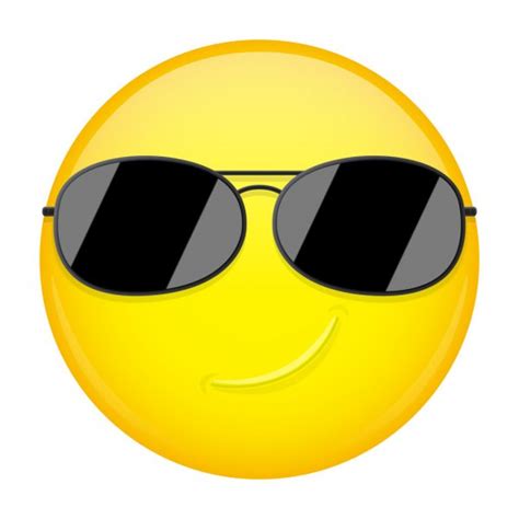 Happy Emoji Smirk Emotion Cool Guy With Sunglasses