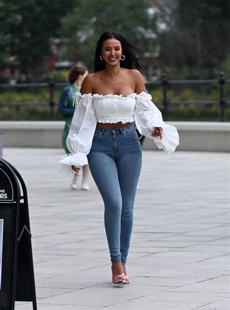 maya jama stuns in off shoulder summery outfit as she steps out after