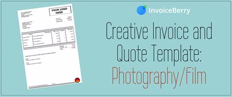 creative invoice  quote template photography film