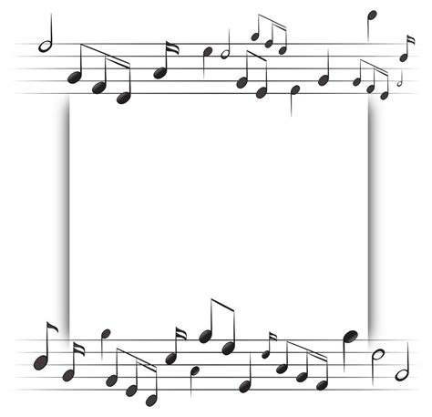 plantilla de papel  notas musicales en el fondo  vector en