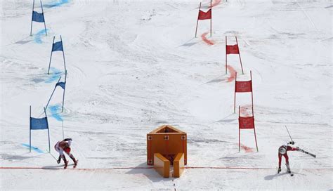 olympics alpine skiing switzerland pip austria to win inaugural team