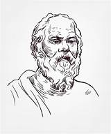 Socrates Portret Aislado Geïsoleerd Filosoof Wetenschapper Schets Griekse Vectores sketch template