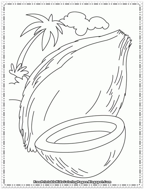 coconut coloring page coloring home