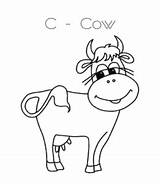 Cow Coloring Letter Alphabet Learning sketch template