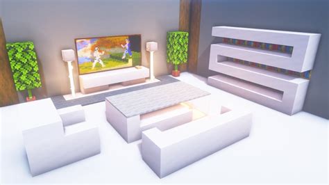 minecraft modern living room build tutorial youtube