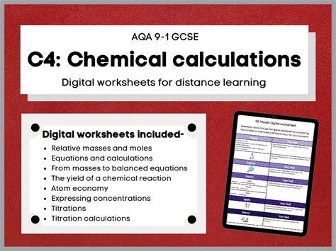 chemical calculations distance learning teaching resources