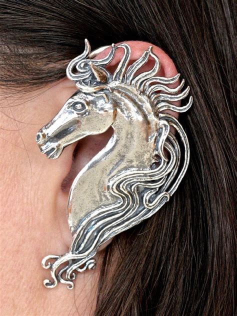 horse ear wrap horse ear cuff horse jewelry sterling silver etsy
