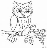 Hibou Renard Chouette Owls Oiseau Dory Enregistrée sketch template