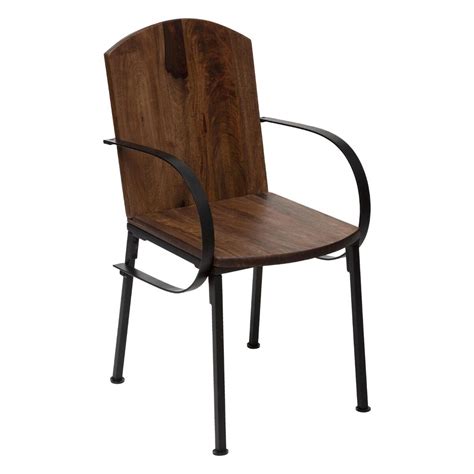 chaise industrielle bois de manguier metal mexico chaises pier import