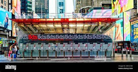 broadway ticket booth  times square stock photo alamy