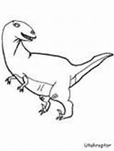 Coloring Dinosaur Pages Animals 66kg Utahraptor Book Advertisement sketch template