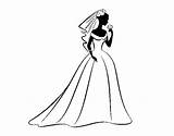 Dress Wedding Coloring Veil Coloringcrew sketch template