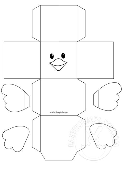 easter chick favor box template easter template