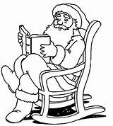 Coloring Christmas Story Pages Claus Santa Reading Book sketch template