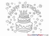 Coloring Birthday Happy Cake Flowers Printable Ausmalen Zum Geburtstag Sheets Bild Sheet 2300 1725 Pages Title sketch template
