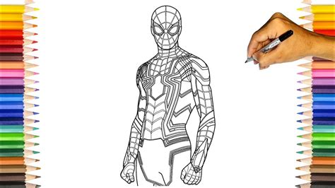 avengers infinity war iron spiderman coloring pages woodsinfo