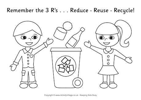 recycling preschool worksheet color sheet
