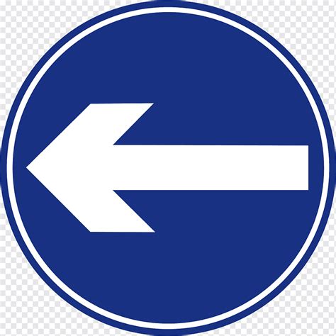 traffic sign road signs  mauritius mandatory sign left arrow blue