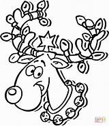 Reindeer Christmas Coloring Pages Face Ready Raindeer Printable Rudolph July Head Supercoloring Sheets Color Light Super Cliparts Colouring Clipart Lights sketch template