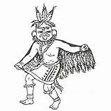 Amazon Hopi Dancer Kachina sketch template