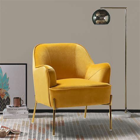 mustard yellow mid century modern chair homelegance imani mid century