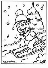 Skieen Kleurplaten Hiver Coloriage Imprimer Skiing Kleurplaat Coloring Fun Kids Pages Colorier Votes Zo Scegli Bacheca Una sketch template