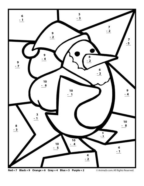 printable christmas math coloring pages