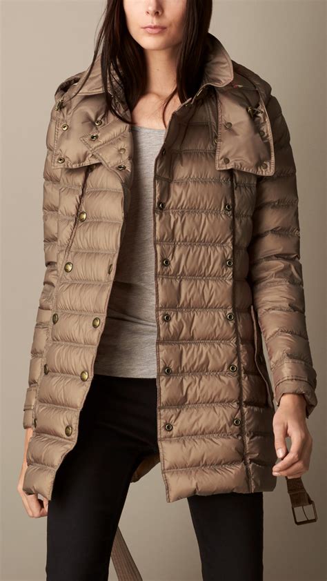 lyst burberry downfilled puffer jacket  brown