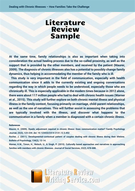 literature review sample paper  shown  blue  white chevroned